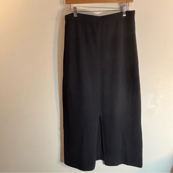 ST-JOHN Evening Sz 12 Wool Rayon Blend Elastic Pencil Skirt Unlined Back Slit - Picture 3 of 6